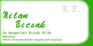 milan bicsak business card